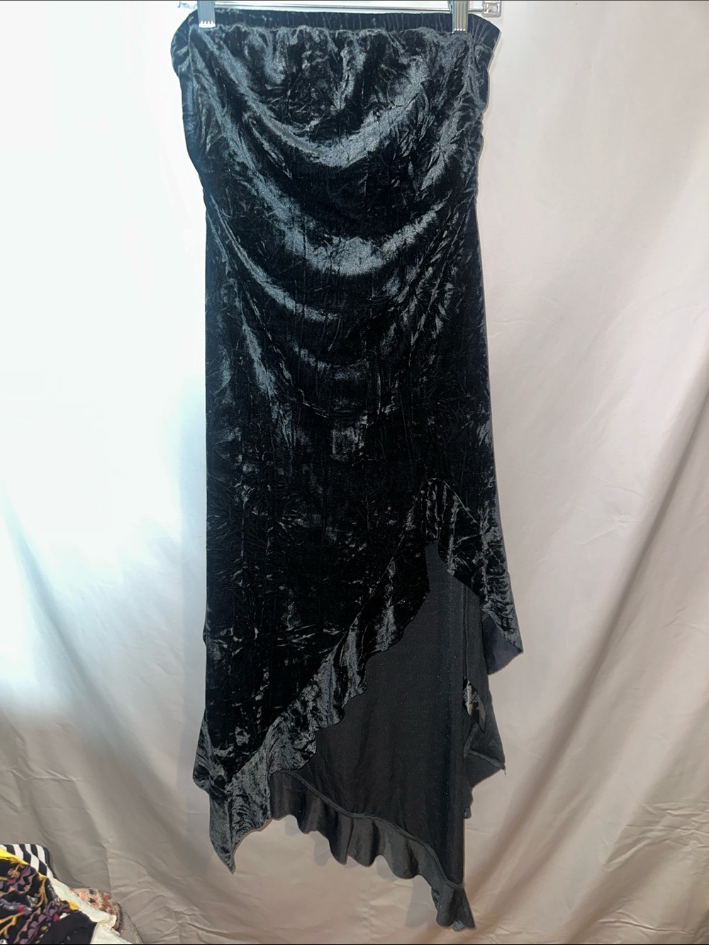 Silence and Noise midnight blue Velvet Asymmetric Maxi dress